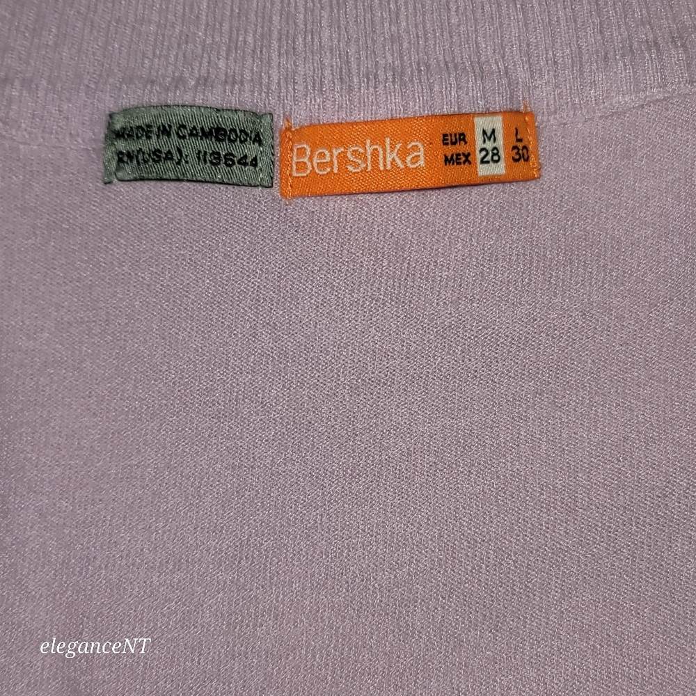 Bershka Liliac Two Piece Cardigan + Cap Sleeve Set Sz: M (Juniors) - Picture 12 of 14